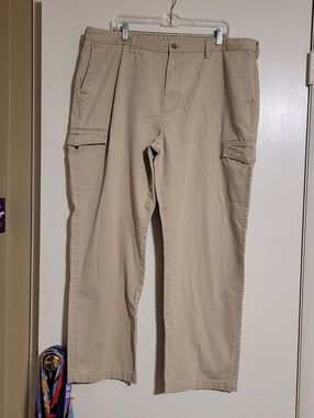 Savane Men's Khaki Cargo Pants - Beige, Size 40x32